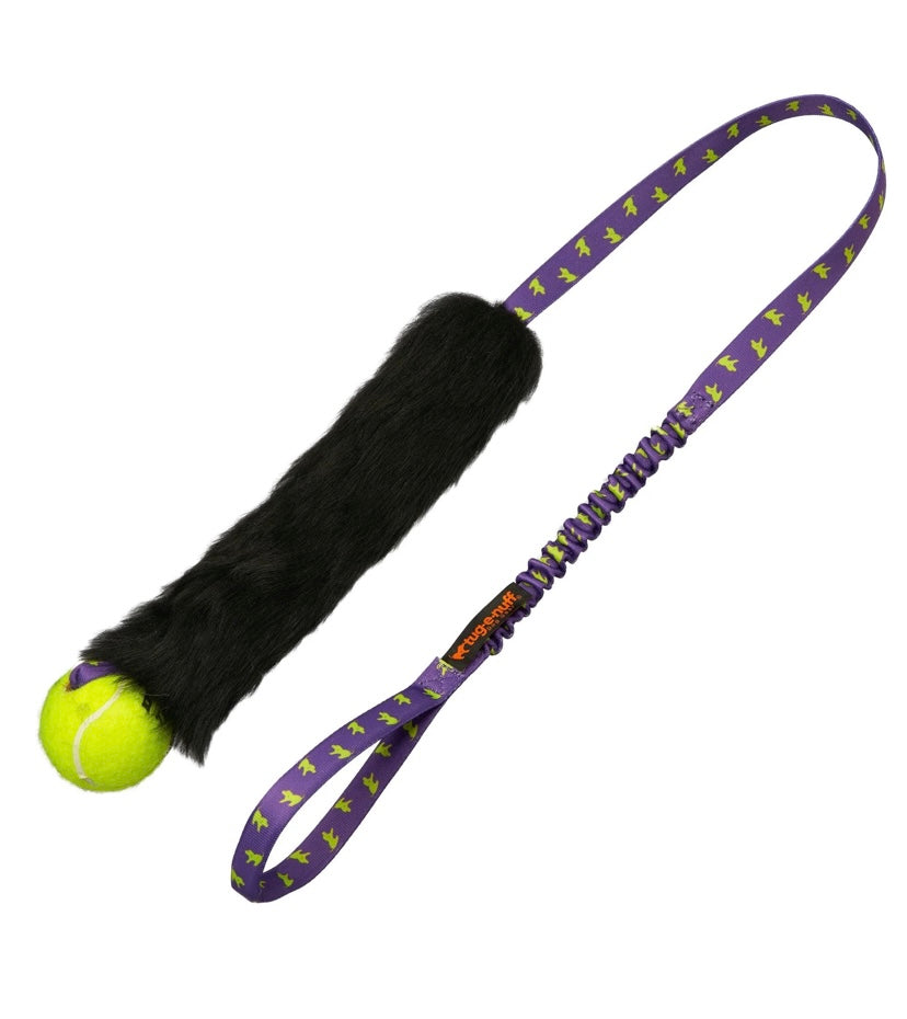 Tug-e-nuff Sheepskin Bungee Chaster mit Tennisball